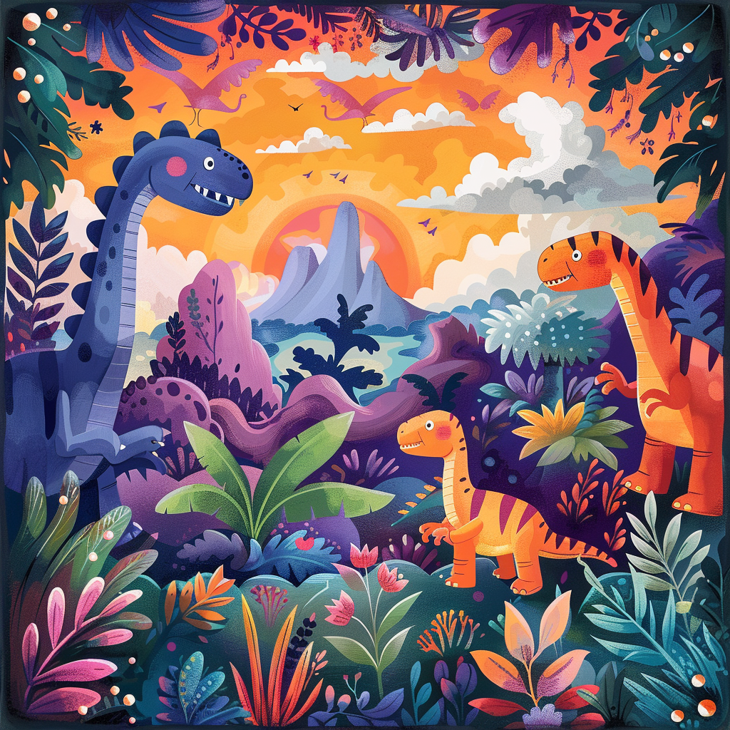 reigncongrejo_A_vibrant_prehistoric_landscape_filled_with_frien_f8082df2-804b-4950-a1a5-11fa34cc1b80