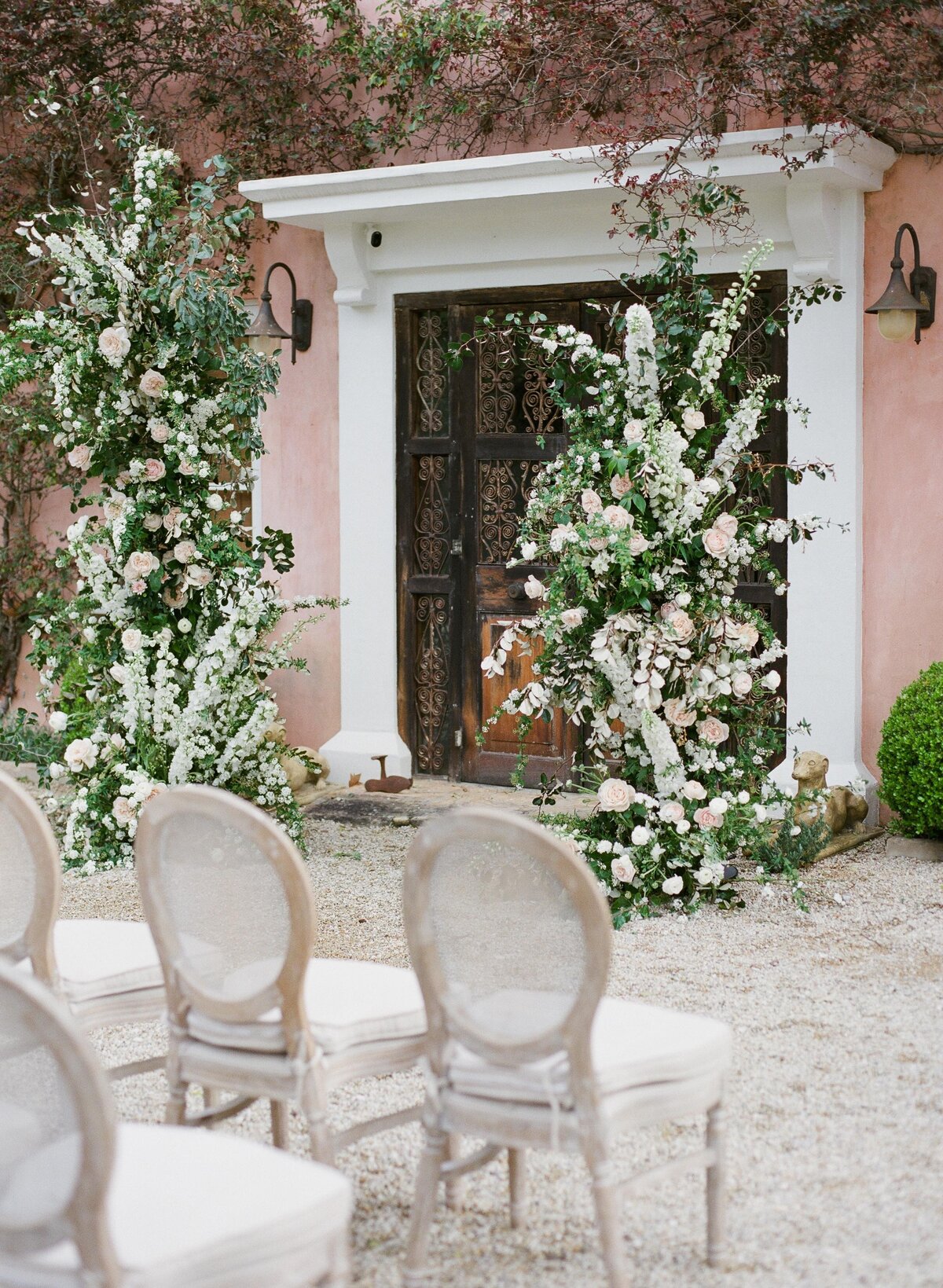 floral wedding ceremony stands