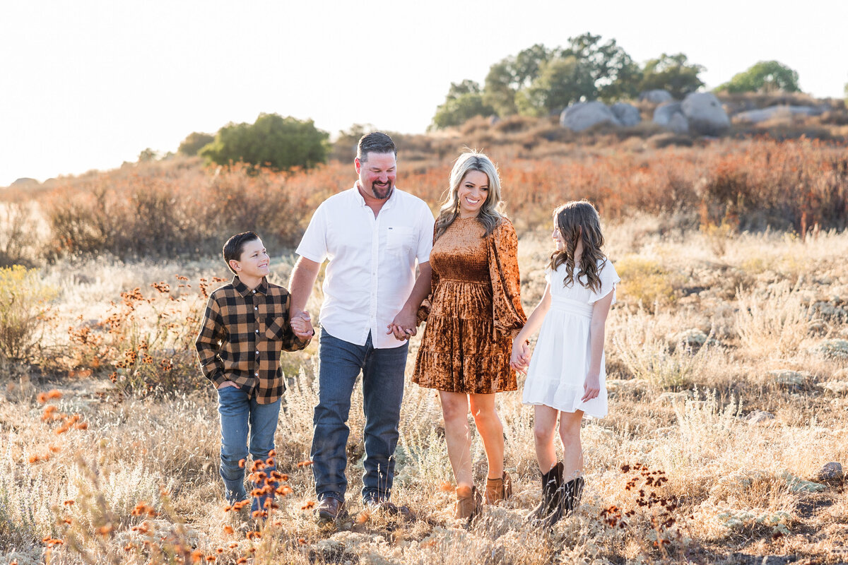 family walking in wrights field san diego