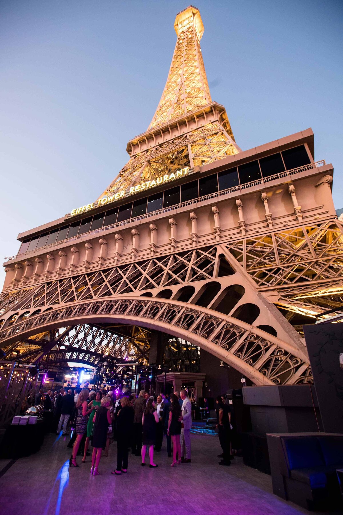 Trade show offsite entertainment under Caesars Las Vegas Eiffel Tower