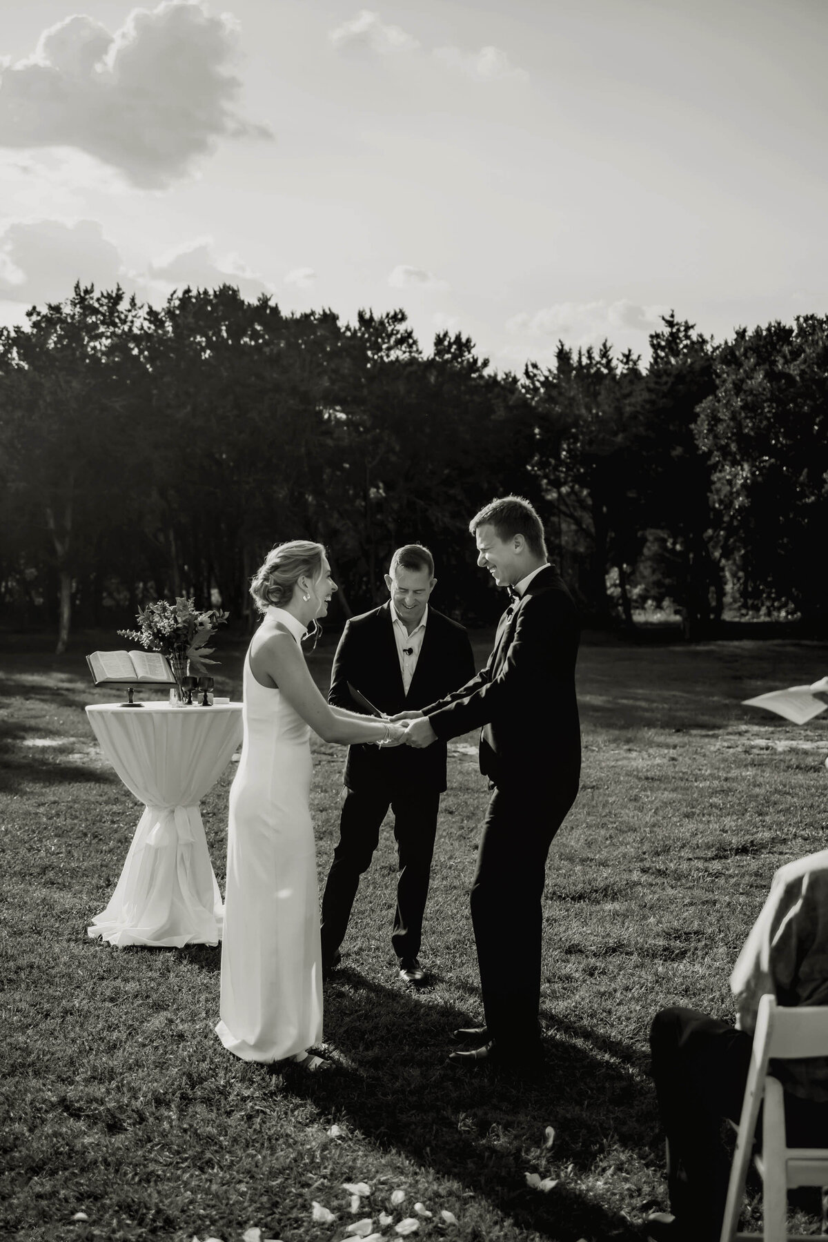 a central texas couple holds hands