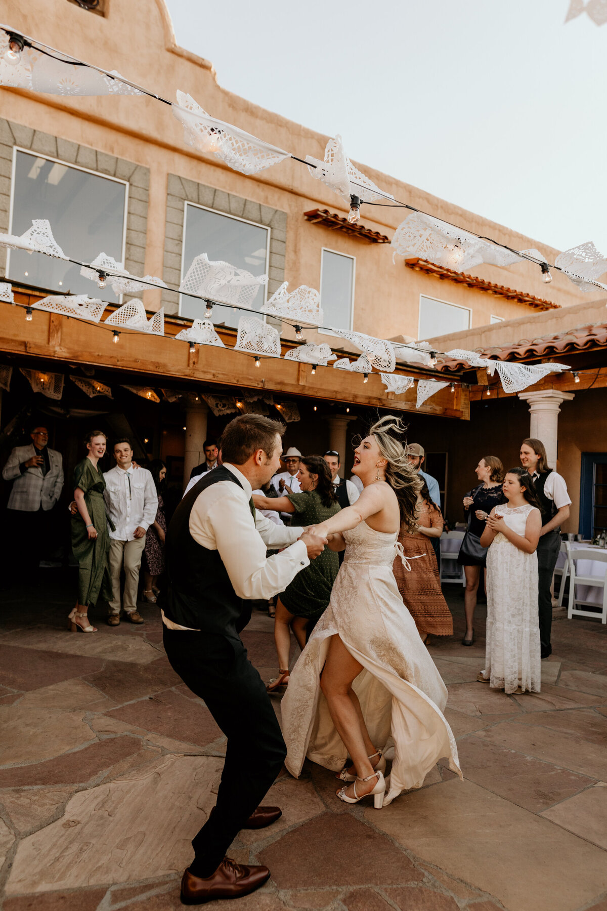 southwestern intimate wedding dancing reception