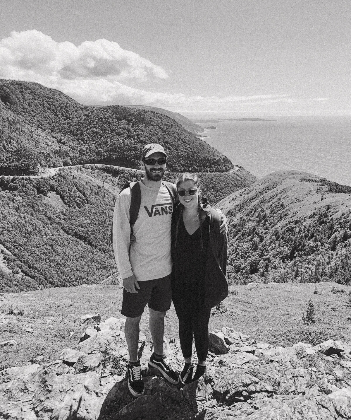 couple on the cabot trail in Cape Breton