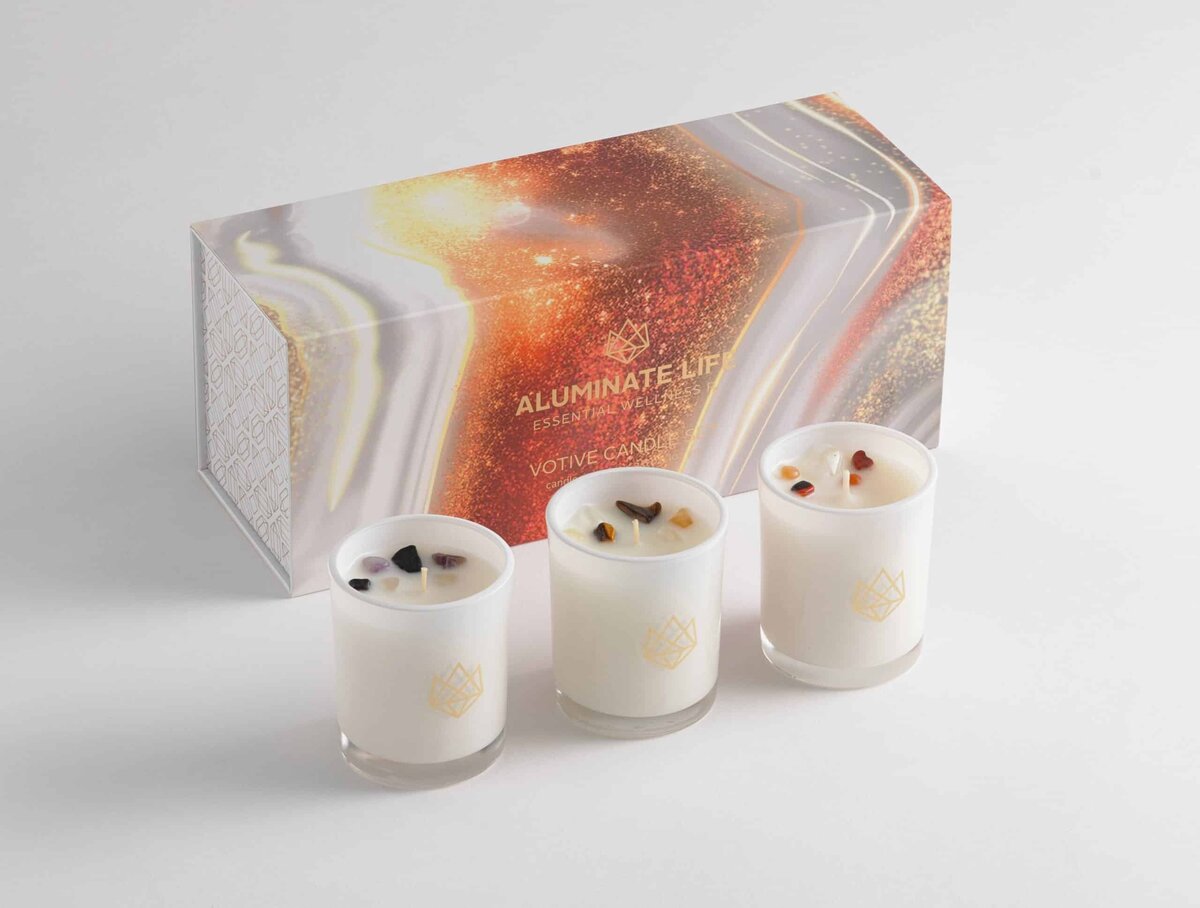 Aluminate Life Seasonal Votive Package Design