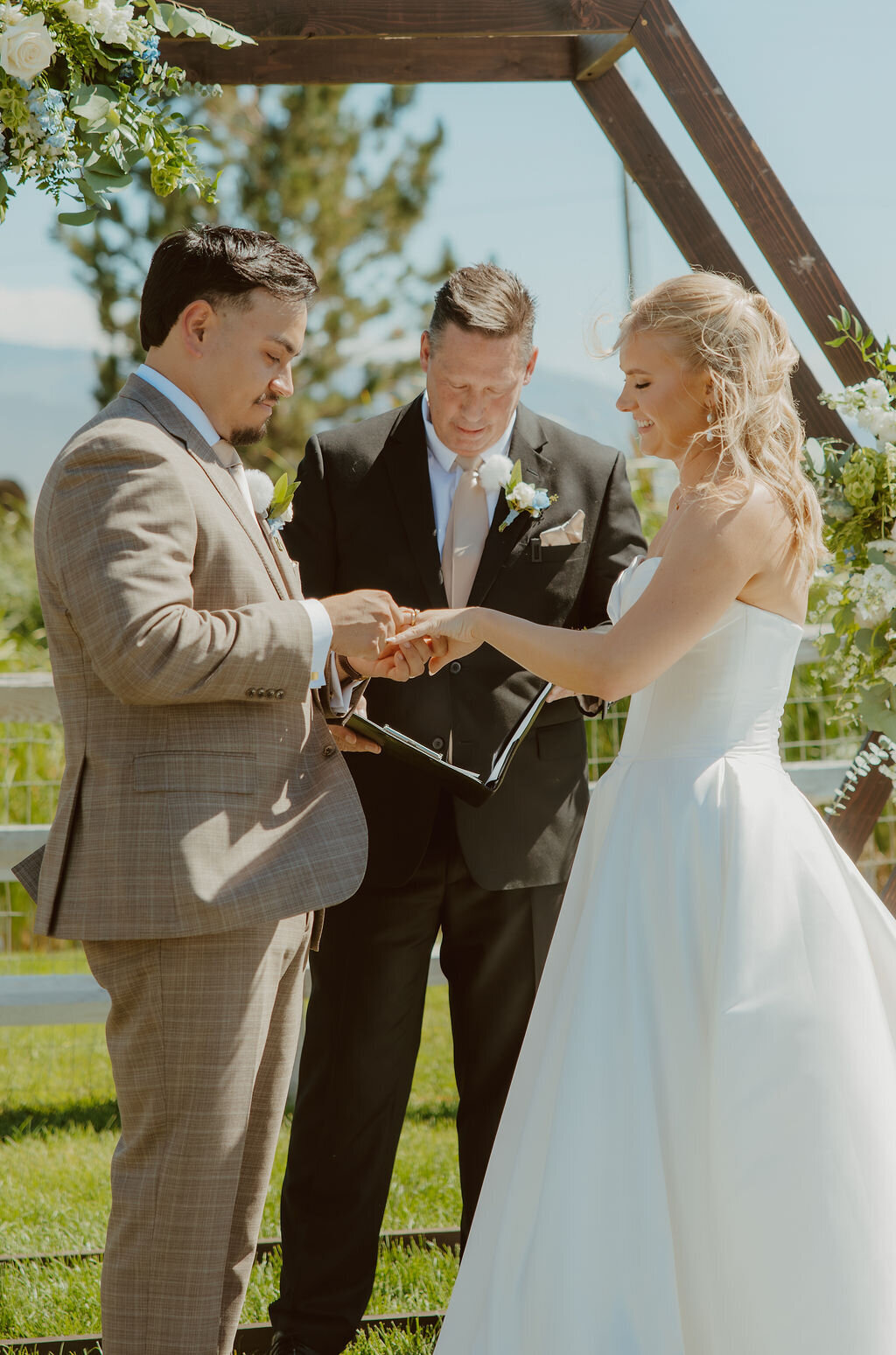 Ring exchange during the ceremony