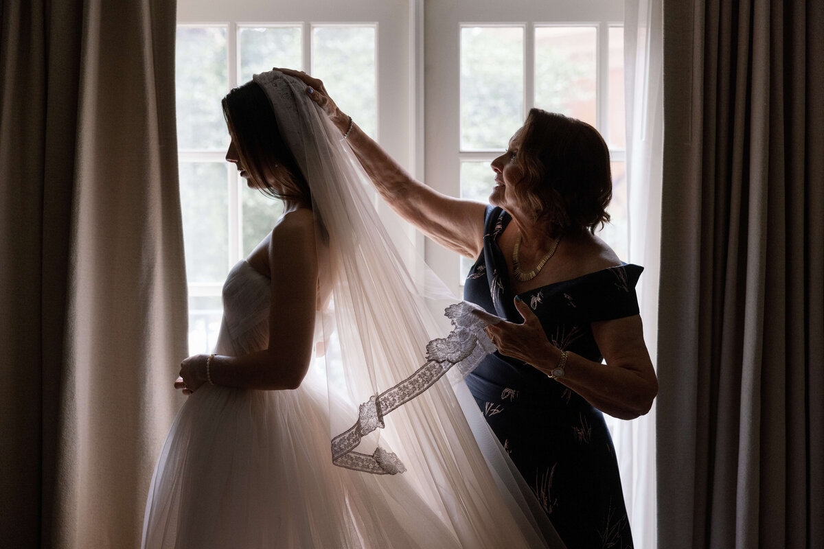 Bride getting ready at The Rosewood Mansion