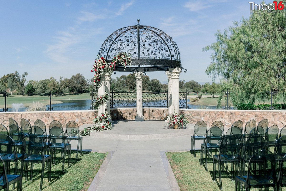 Wedding Ceremony setup at the Old Ranch Country Club in Seal Beach
