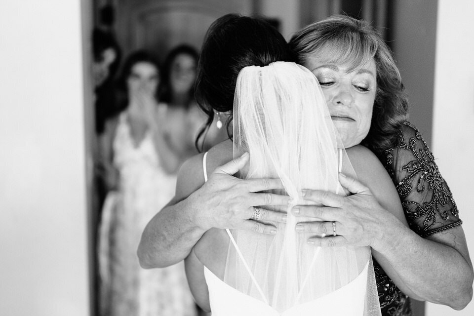 Emotional moment with bride and mom