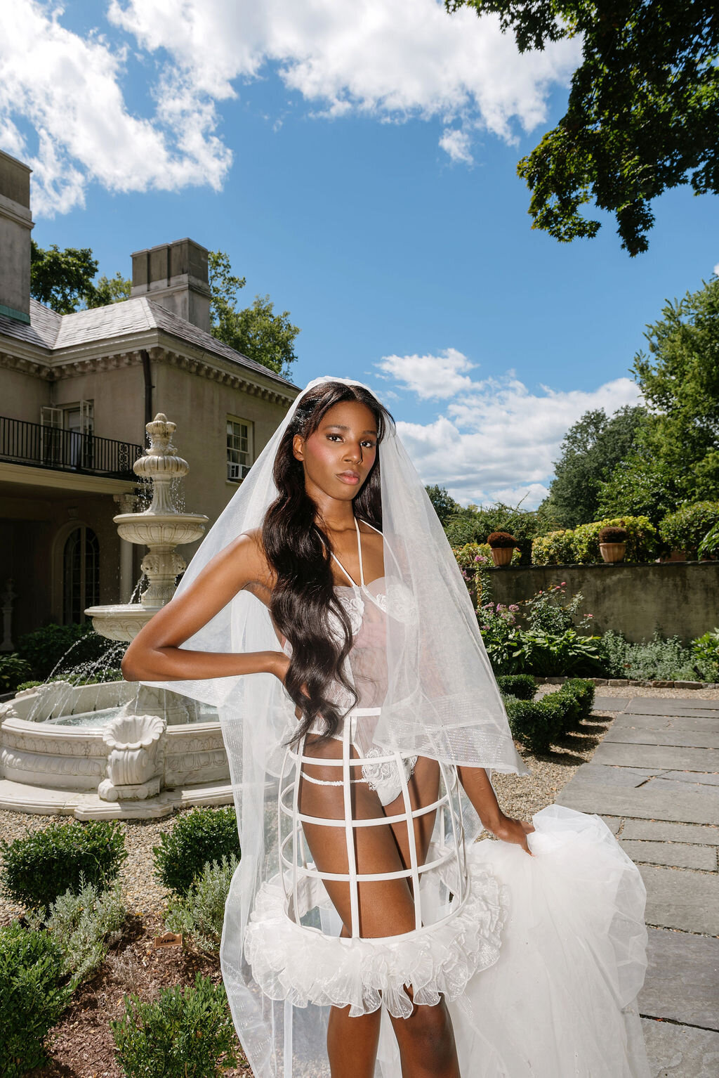 Classic bridal lingerie with intricate lace and smooth satin finish
