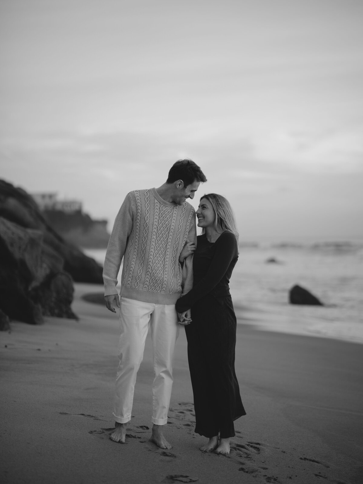 BW stunning couple in Laguna Beach