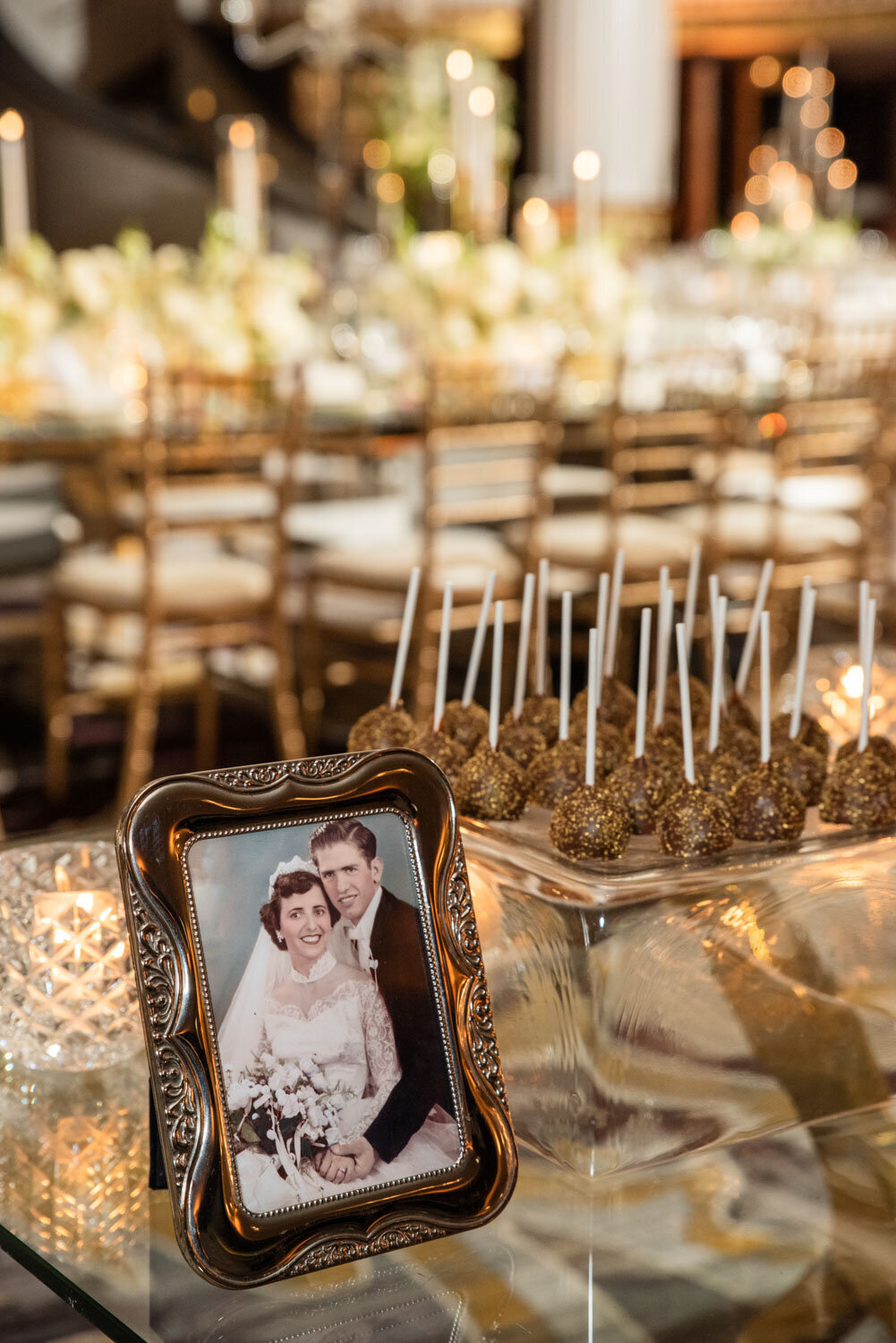 A picture of a bride and groom in a frame