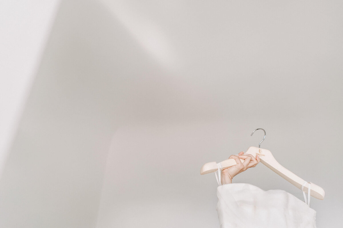 modern Minimalist for intimate wedding in santorini Greece vera wang dress