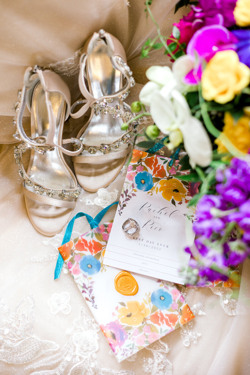 wedding details vibrant summer colors
