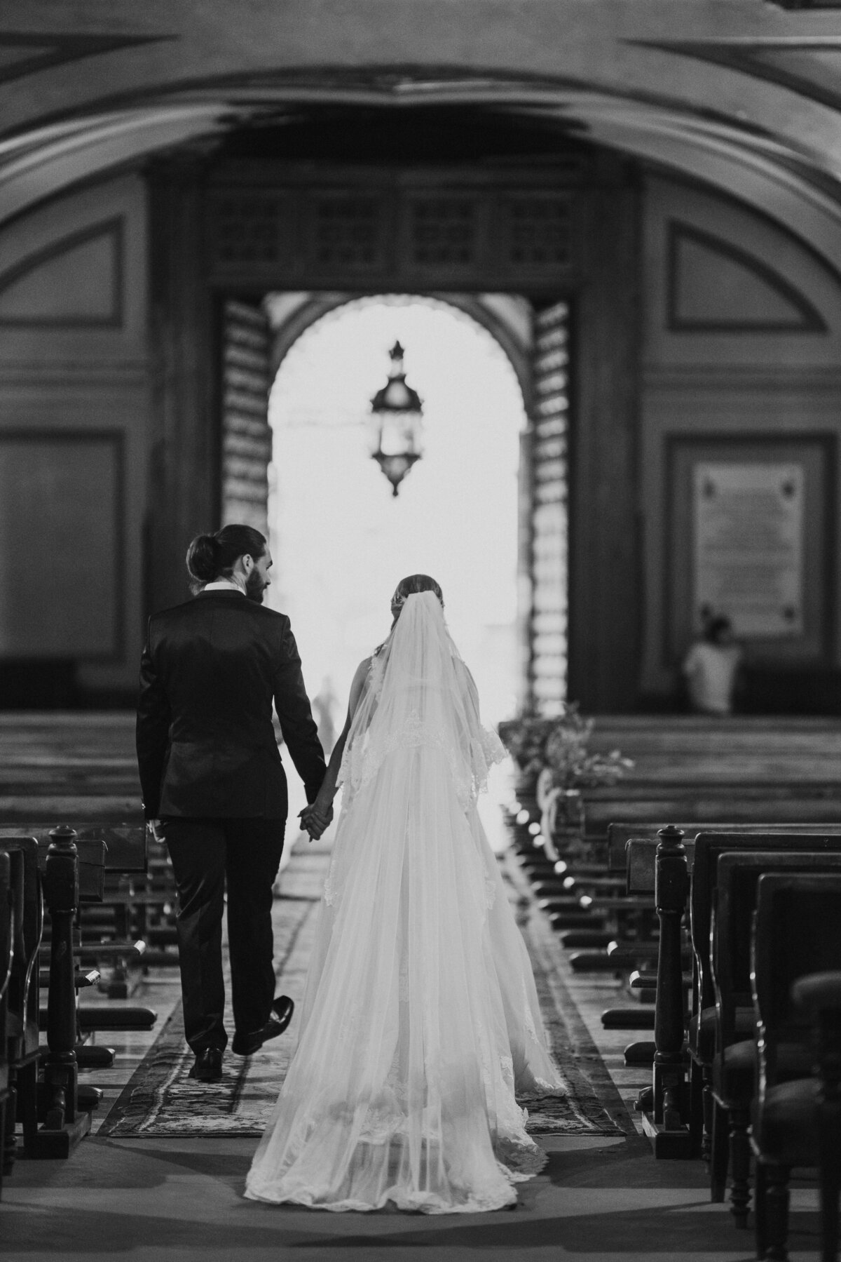 Walking down the aisle after getting married