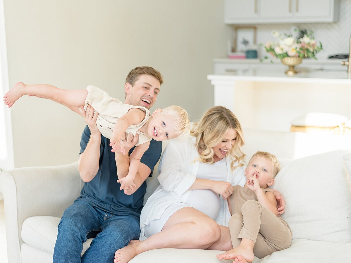 family of 4 playing