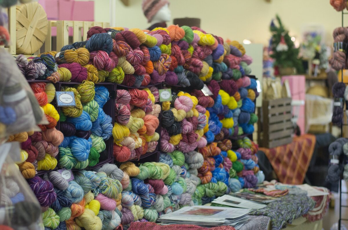 colorful yarn on display