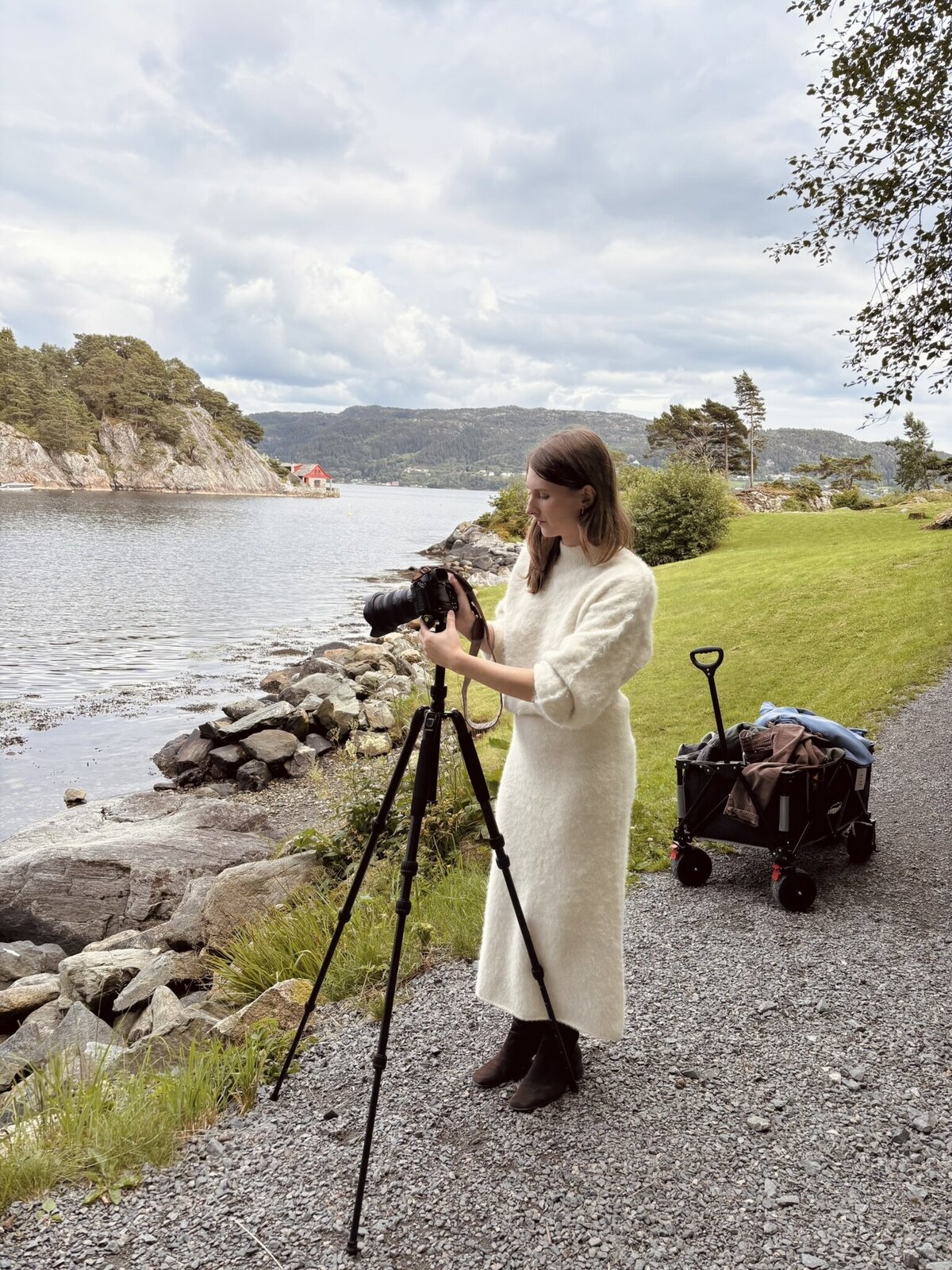 Fashion photographer working on location in Europe