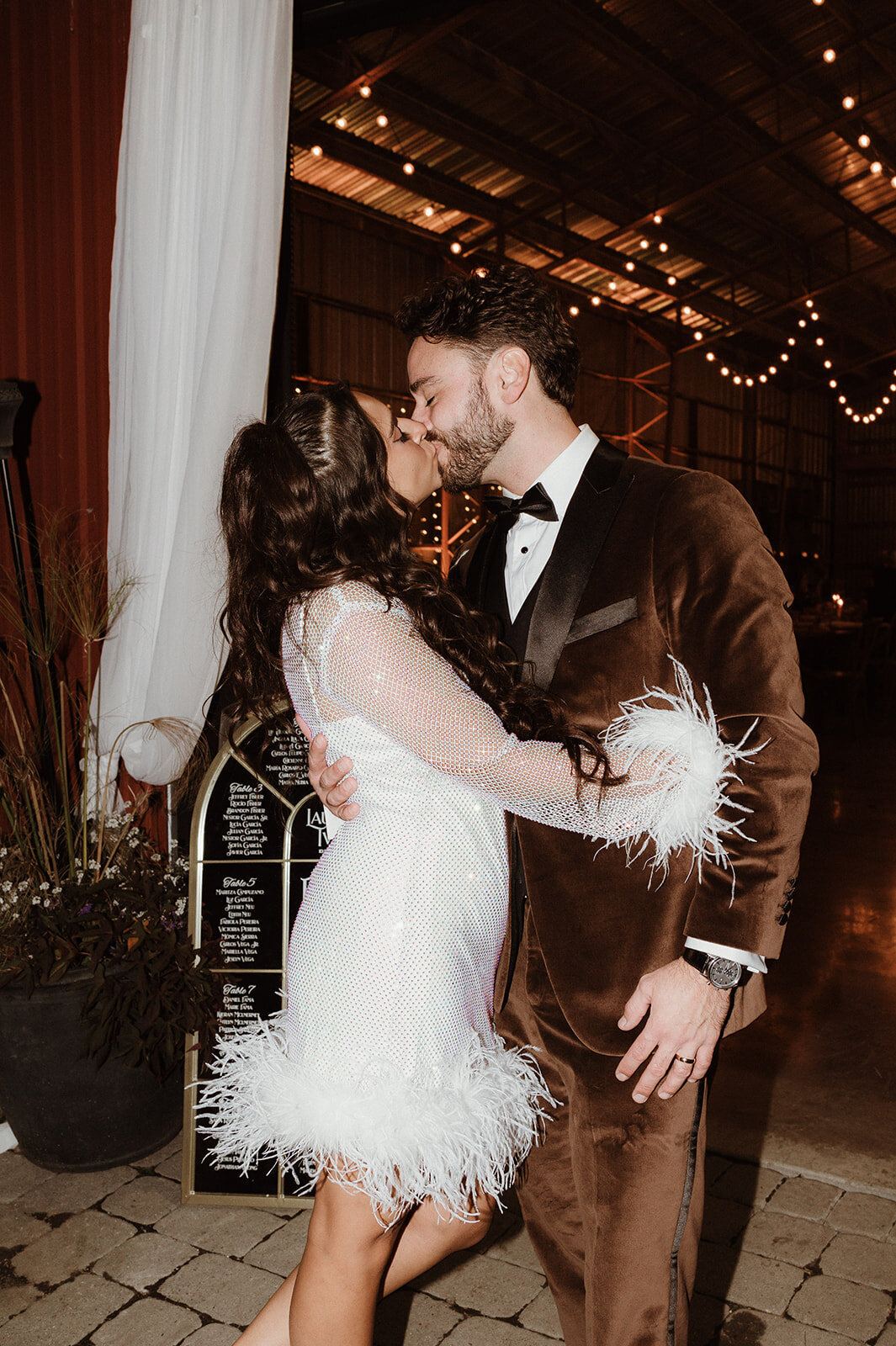 Bride and groom sharing a dance at their moody fall winery wedding in the Hudson Valley

