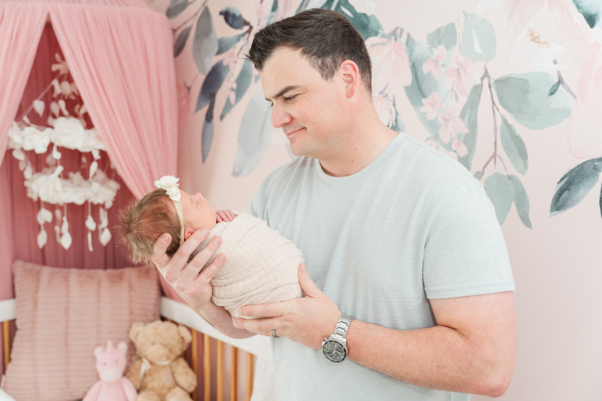 Pink and White Classic Lifestyle Baby Girl Newborn Photos Castle Rock Colorado Elena Spraguer Photography 0044