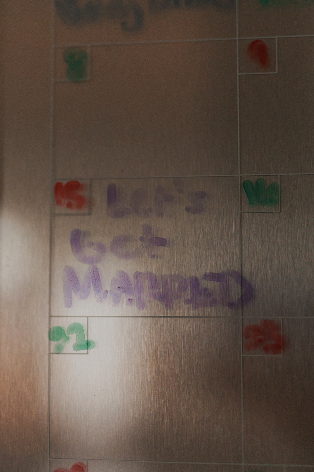 "Let's Get Married" is written on a calendar