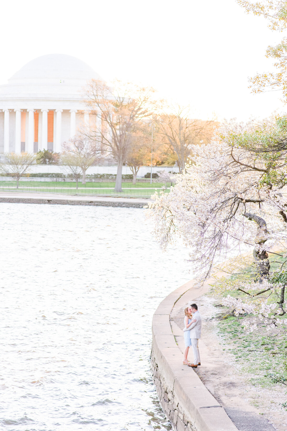 Jefferson Memorial Cherry Blossom Engagement Session Photographer