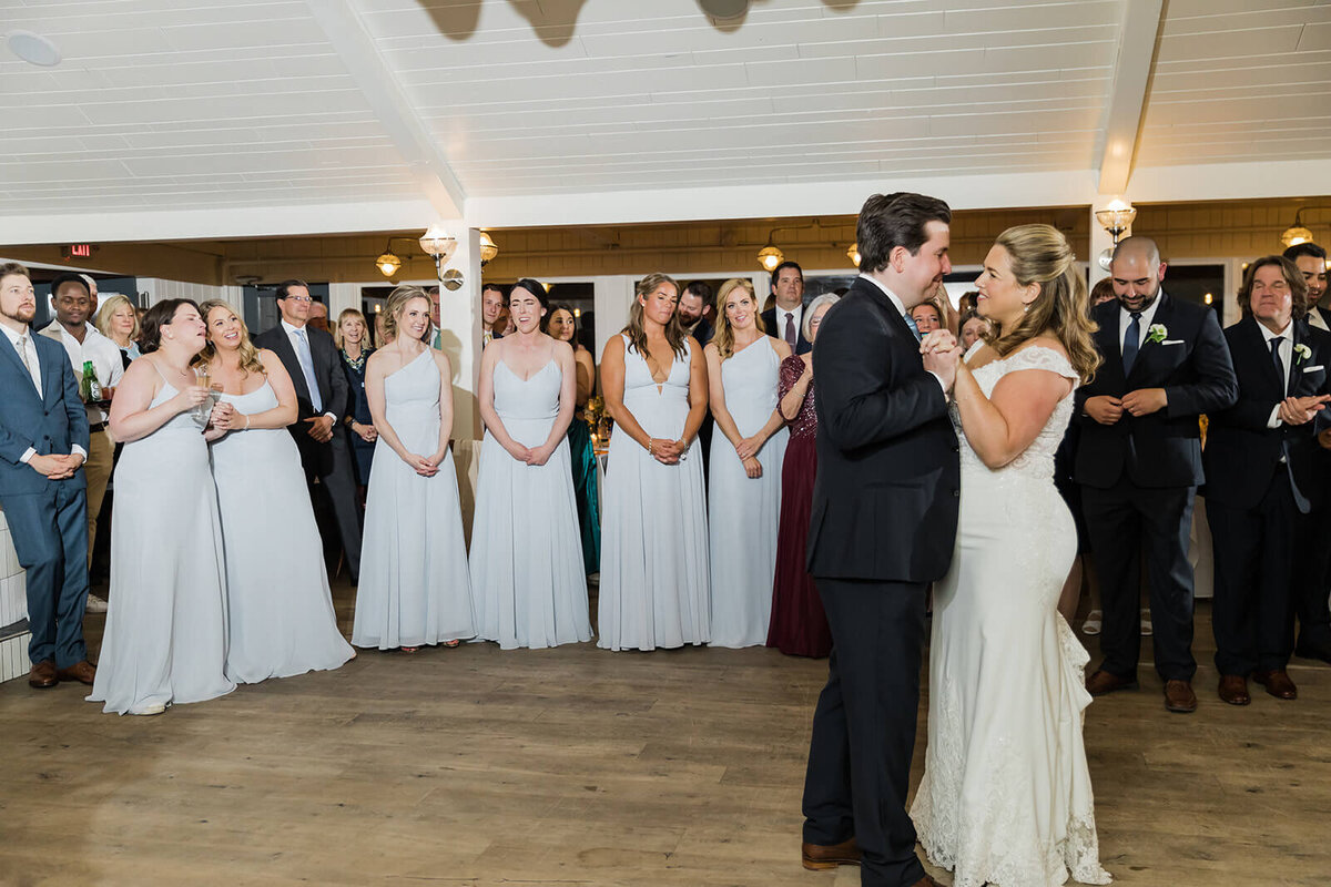 Bride and groom first dance at Long Island wedding