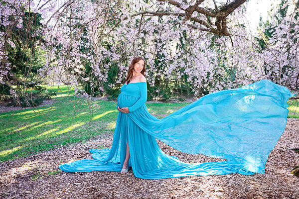 East Brunswick NJ Maternity Photographer Cherry Blossom