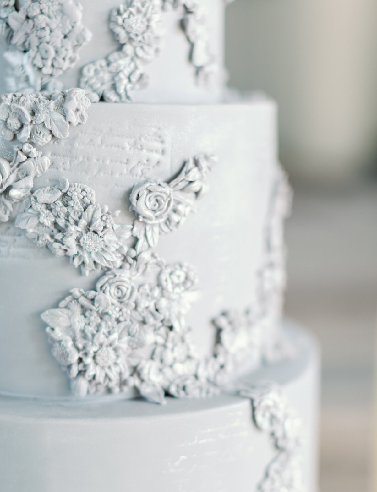 bas relief cake, ornate wedding cake detail, destination wedding cake
