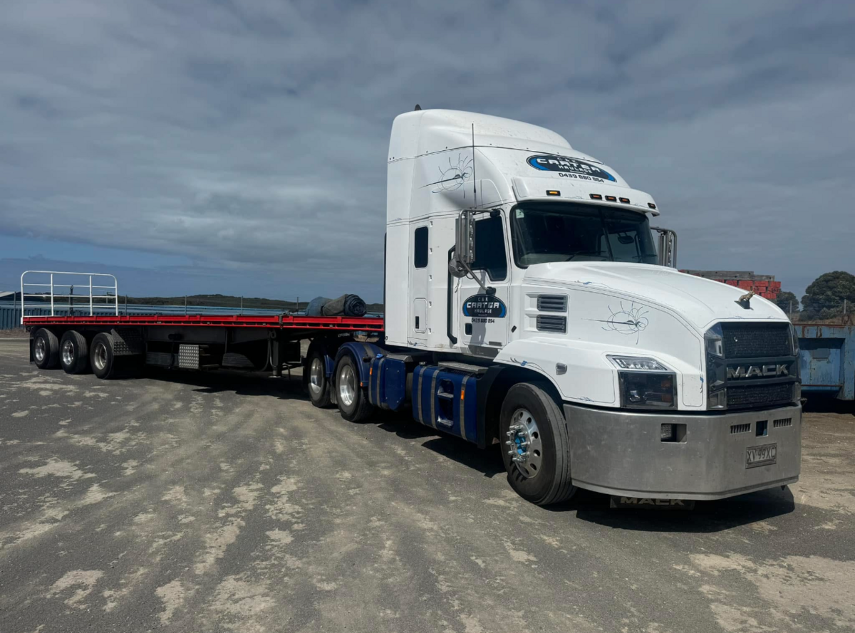 Truck ready to be loaded for transport interstate