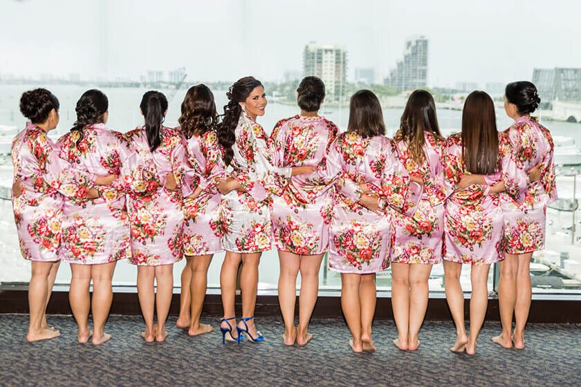Wedding FAQ Miami FL | Bride & Bridesmaids Pose For Camera