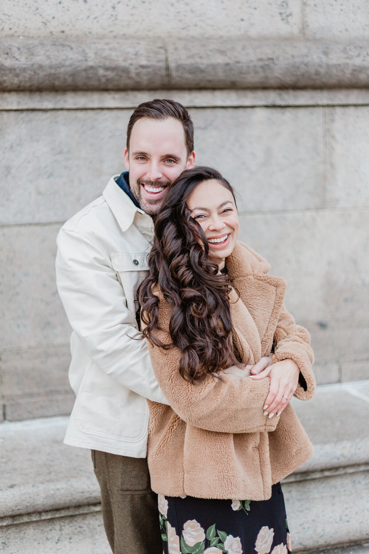 Engagement session in Copley Square in Boston