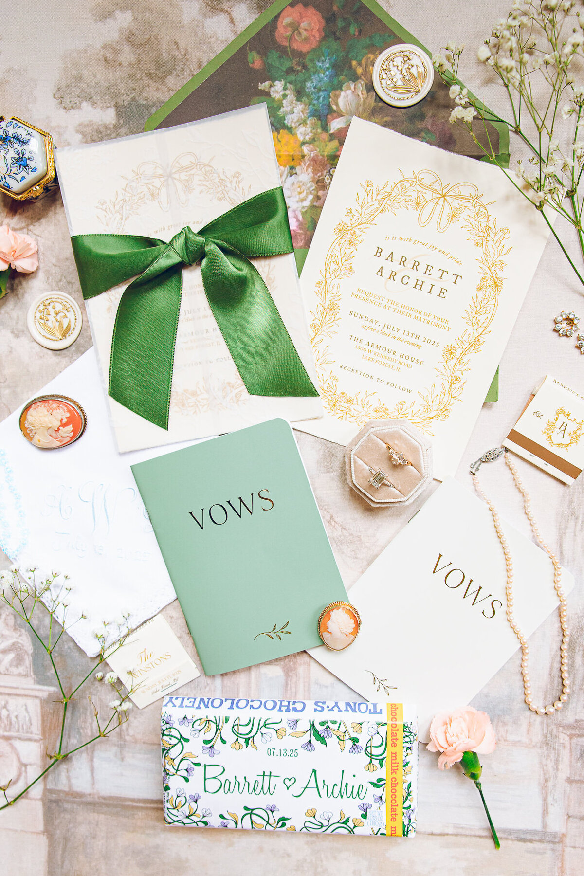 Details from a wedding at Armour House in Lake Forest