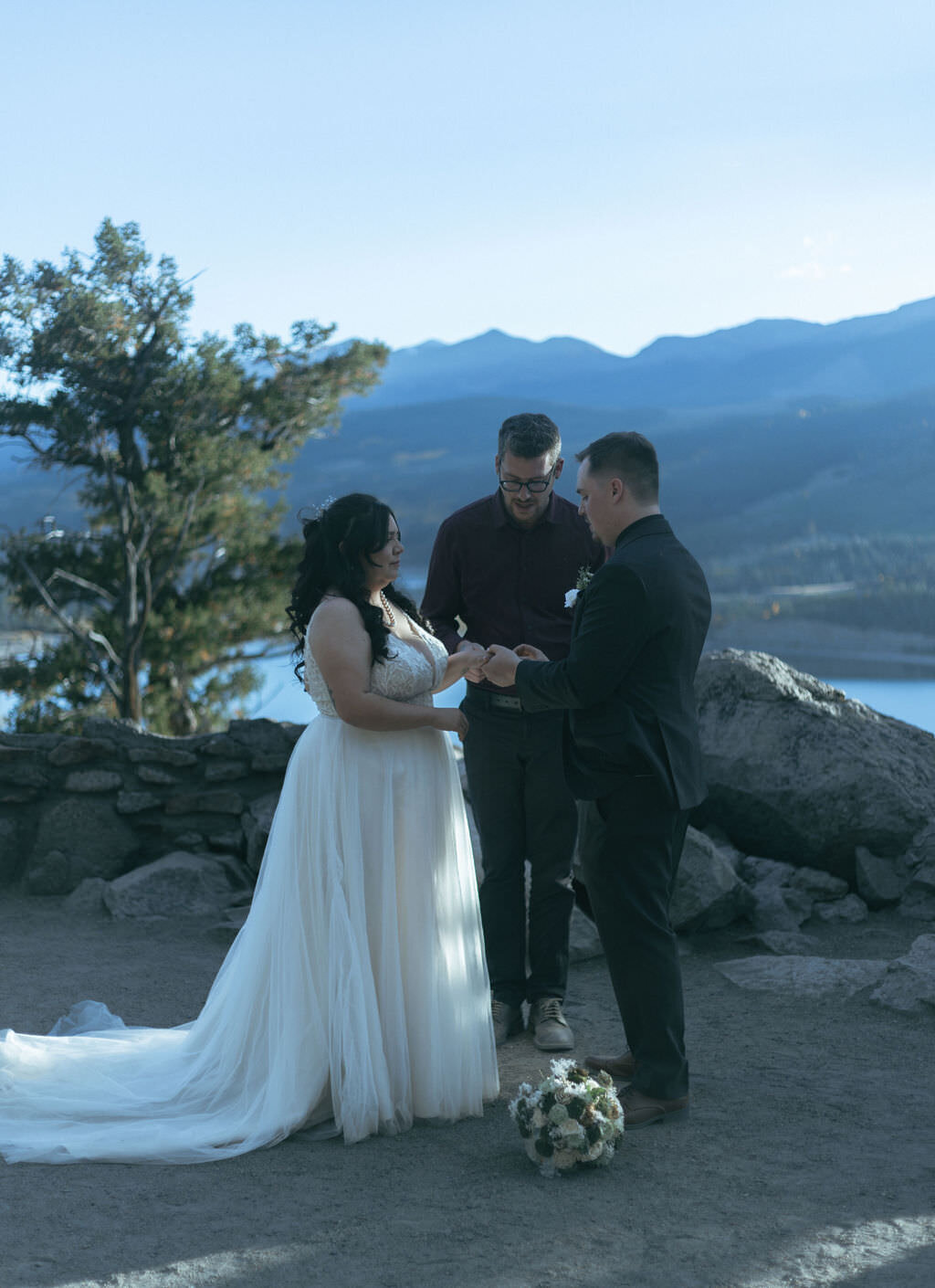 A couple during their wedding ceremony.