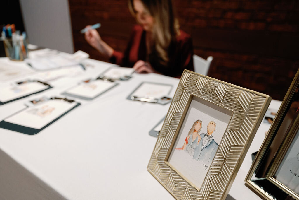 Artist Station at Calderelli Pascucci Wedding - Peabody Essex Museum - Salem, MA - Surette Media Group
