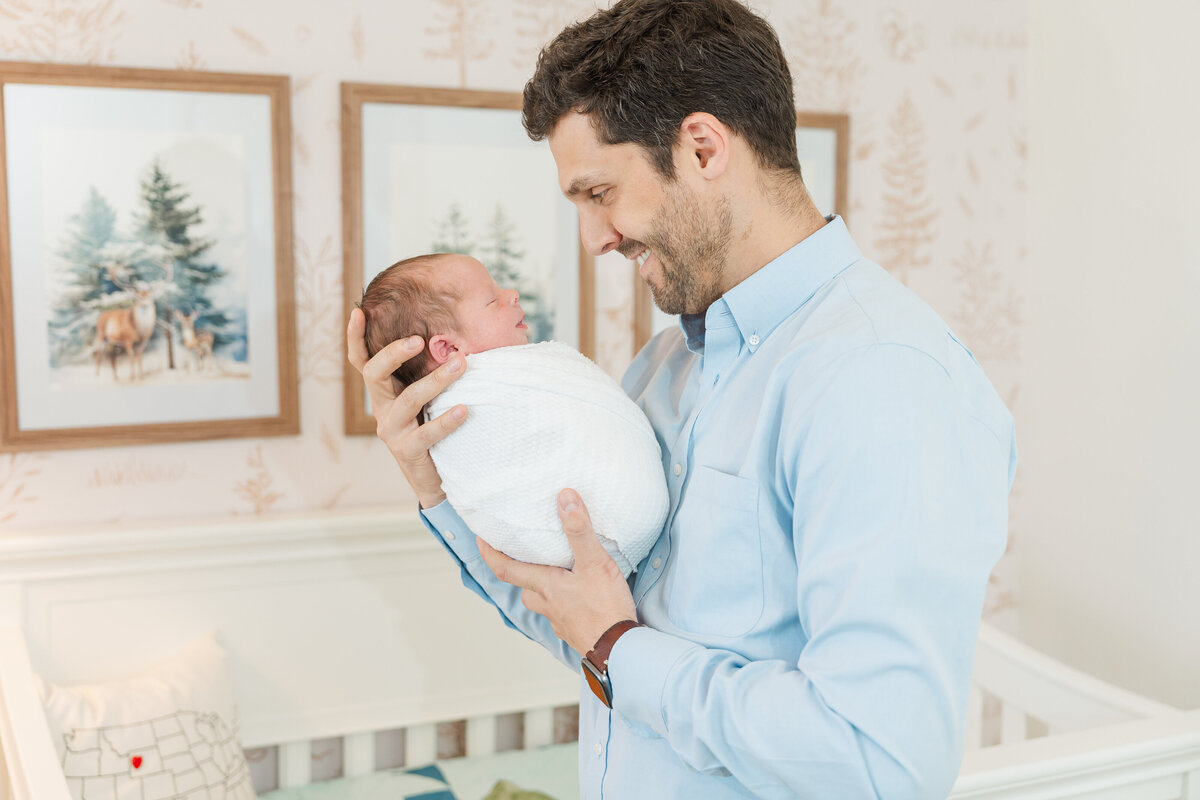 Baby boy woodland nursery lifestyle newborn session elena spraguer photography 0012