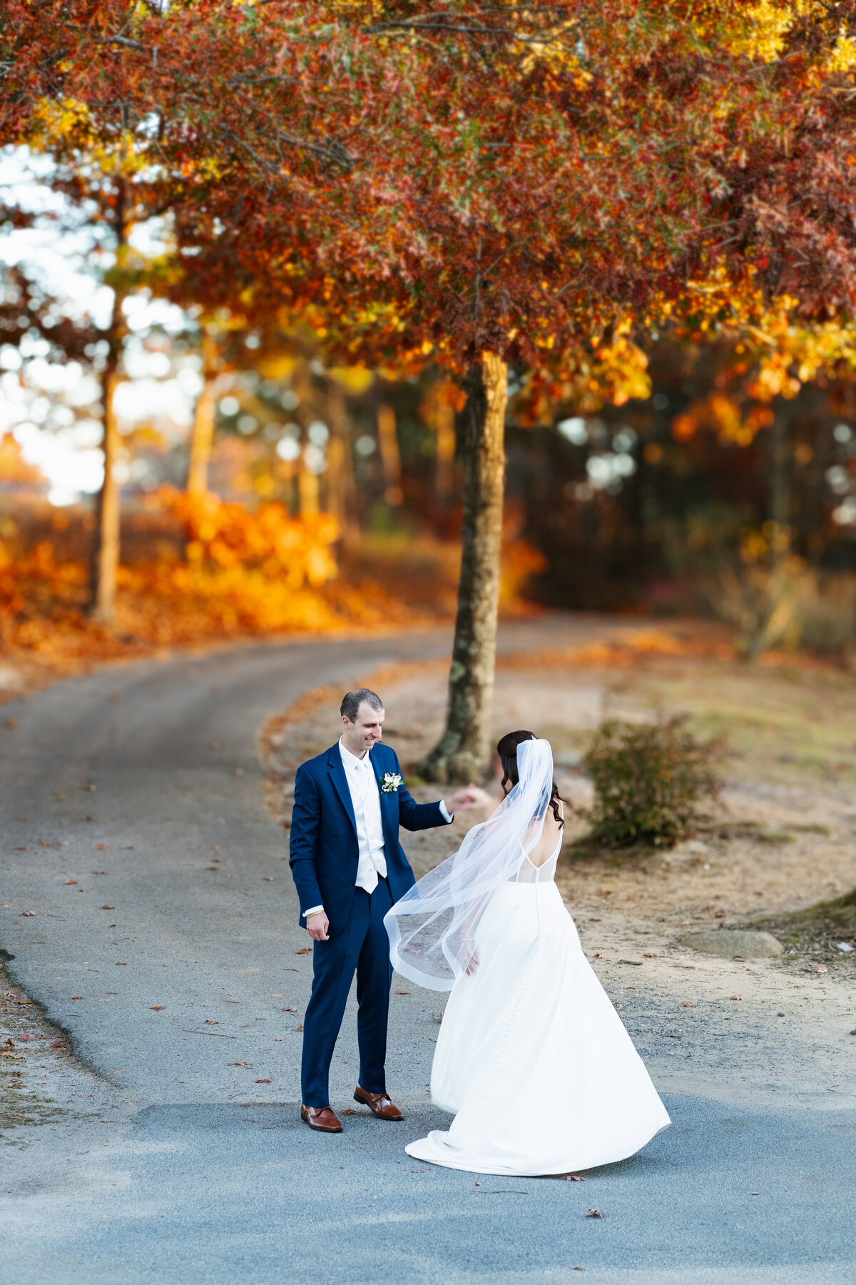 Romantic sunset photos of newlyweds at Waverly Oaks