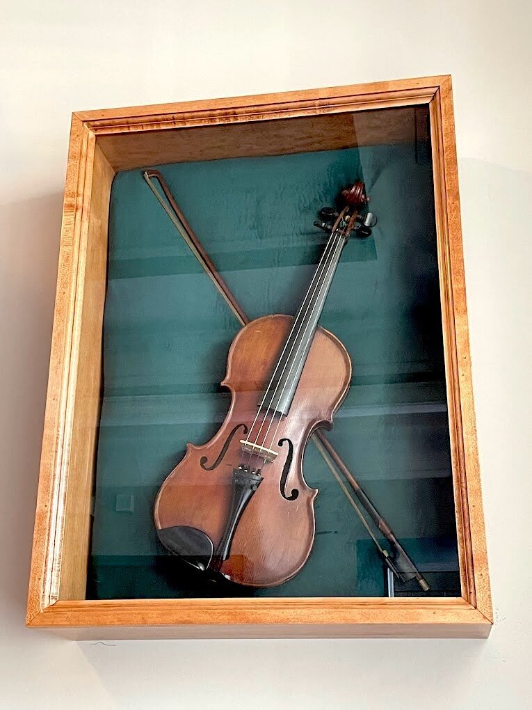 custom built shadow box violin