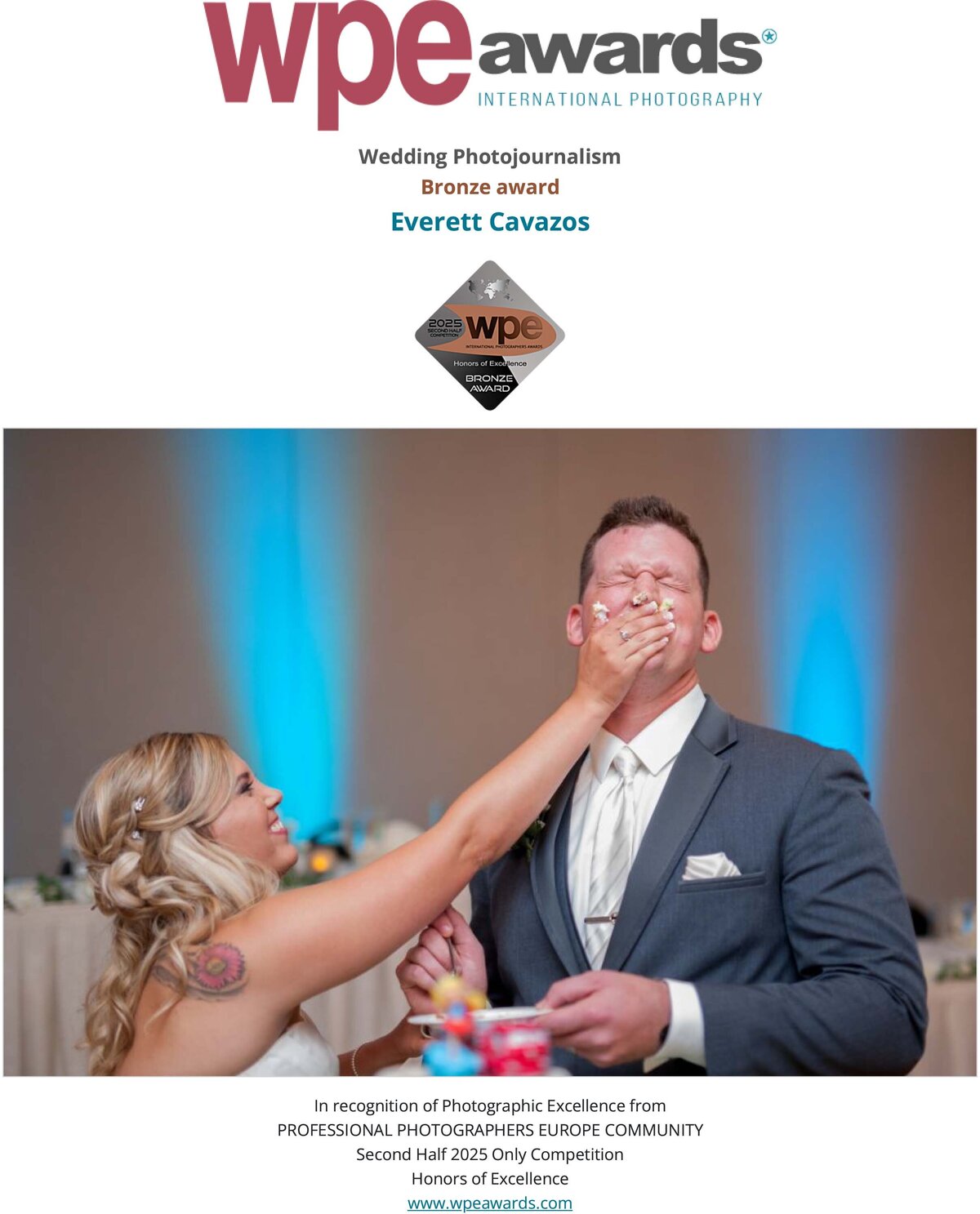 WPE - International Photographers Awards - Certificate delivered to Everett Cavazos-betterorworse