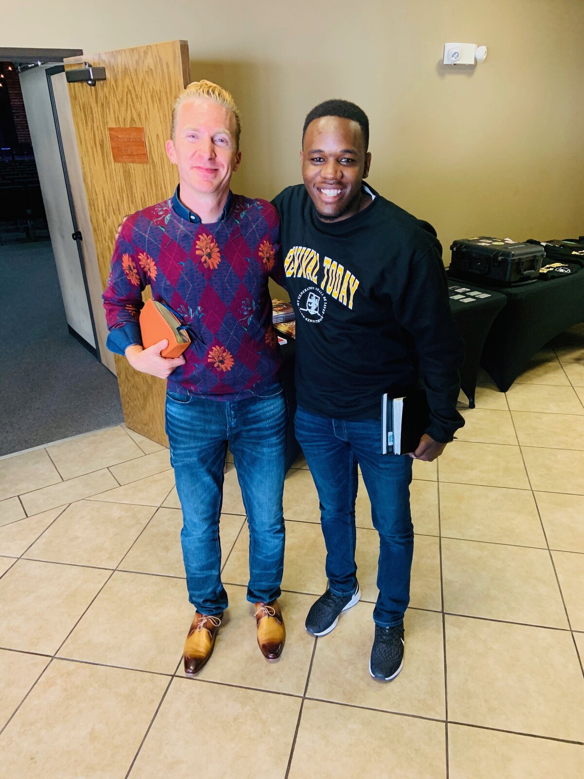 Ev. Augustine Mpemba Jr. with Pastor Jonathan Shuttlesworth