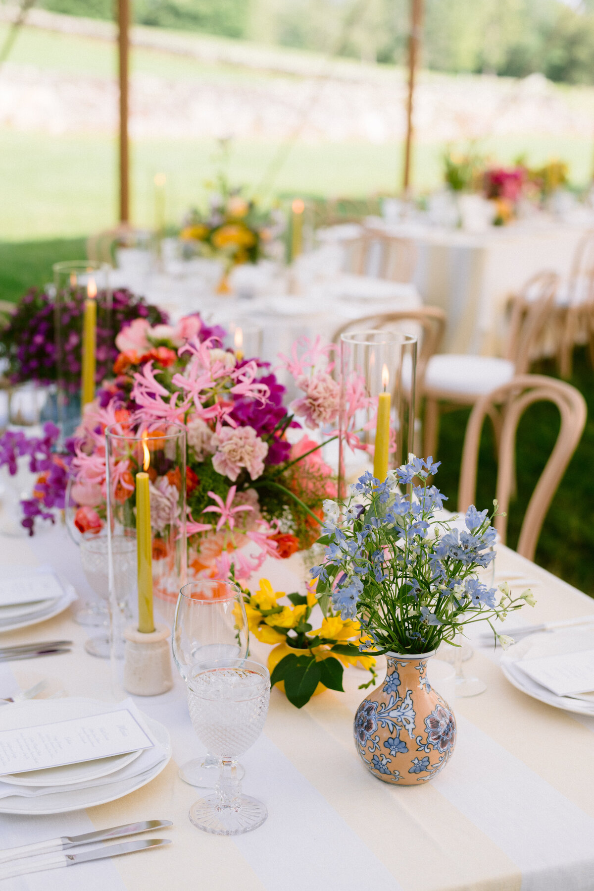 Tented wedding design at Willow Hill in Connecticut by Gathered East