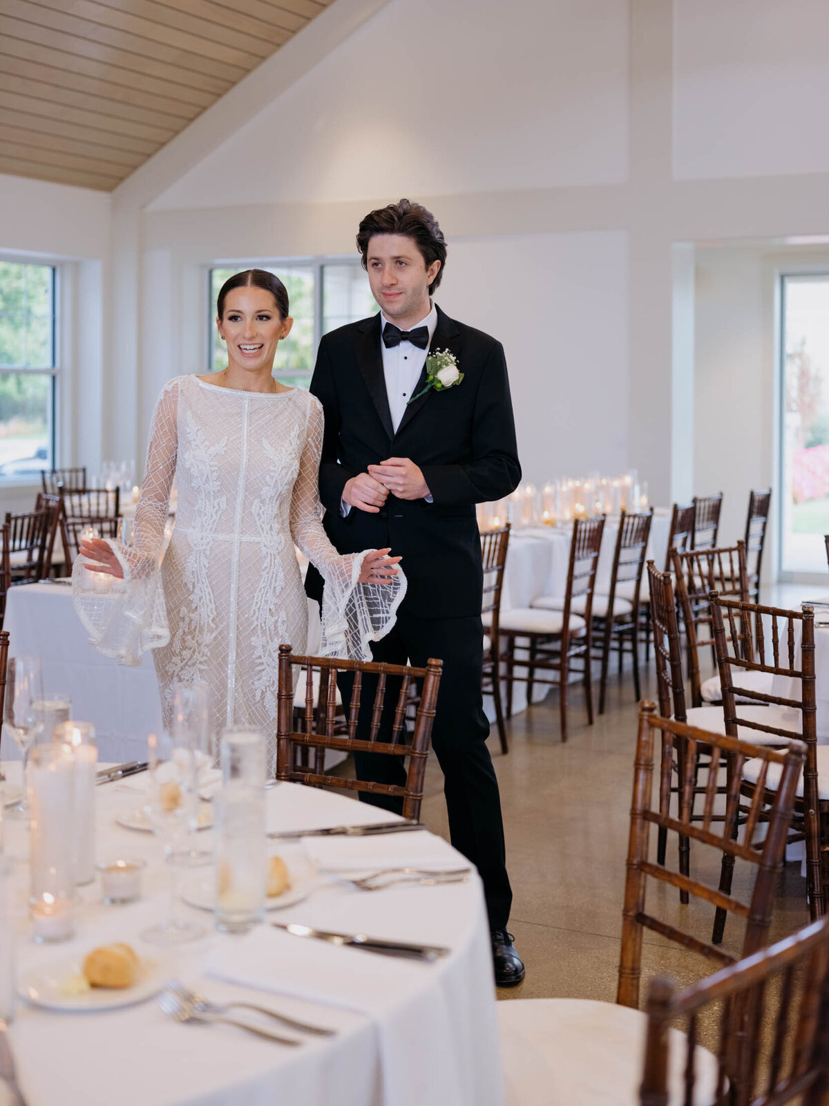 Wedding reception setup inside Shoreby Club