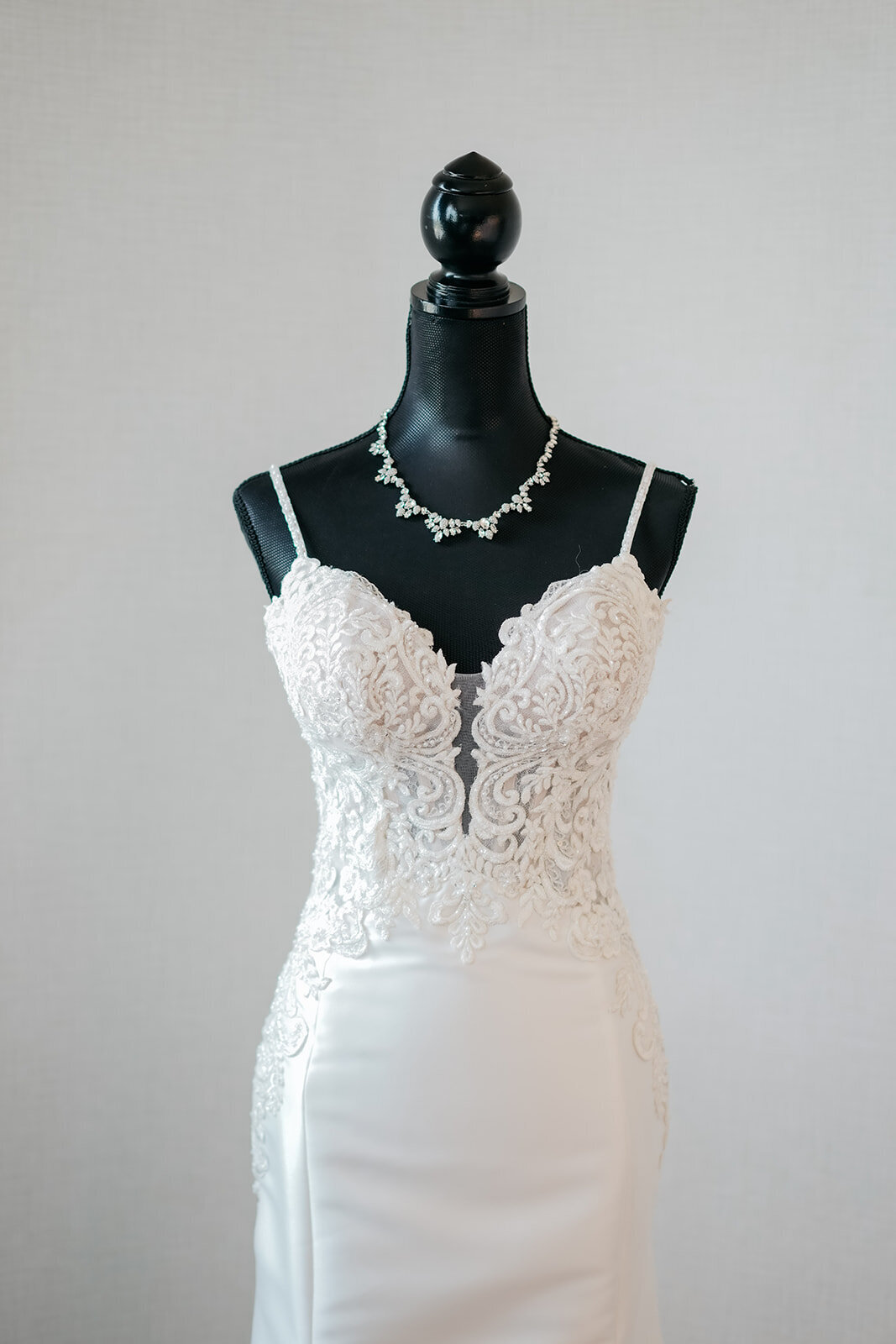 luxury wedding dress on mannequin