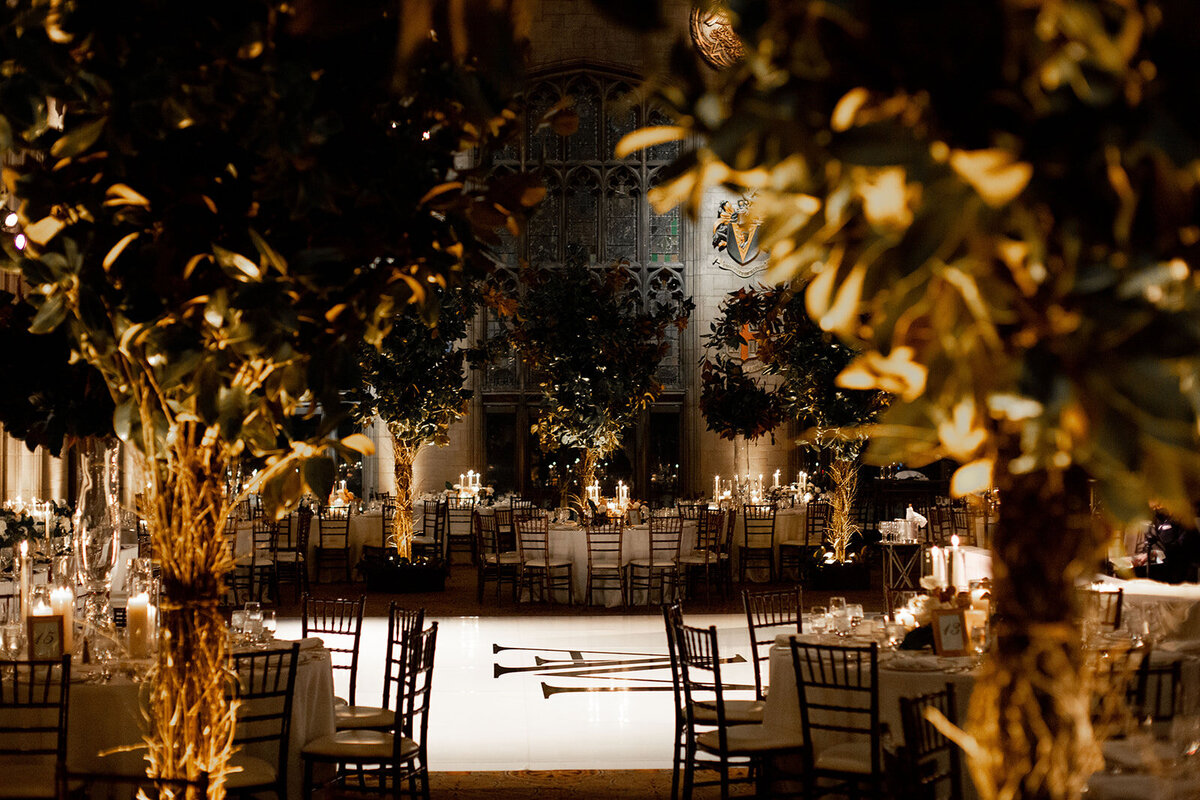 University Club of Chicago Wedding with custom built trees