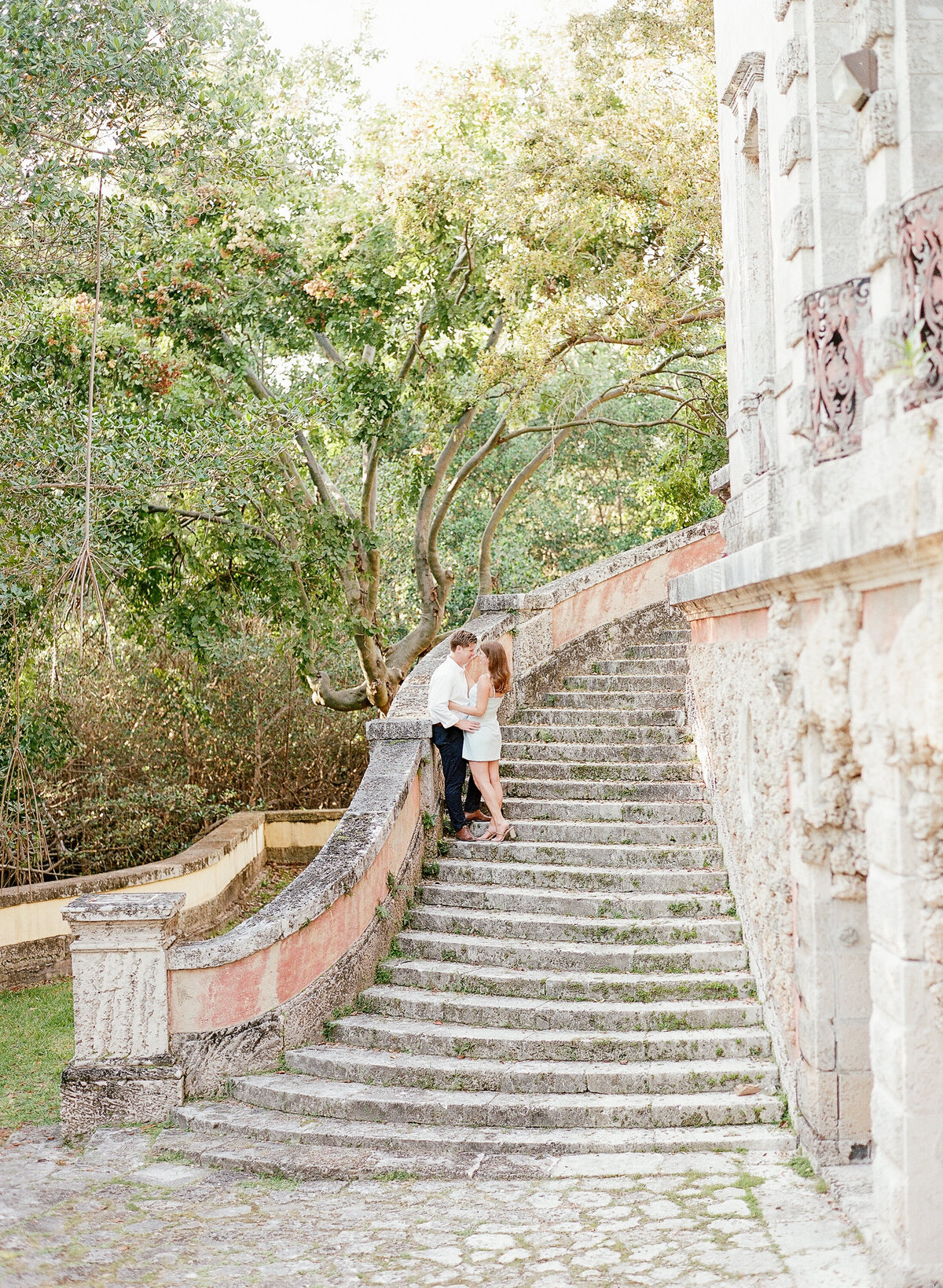 Vizcaya Engagement Session with White Dress-8