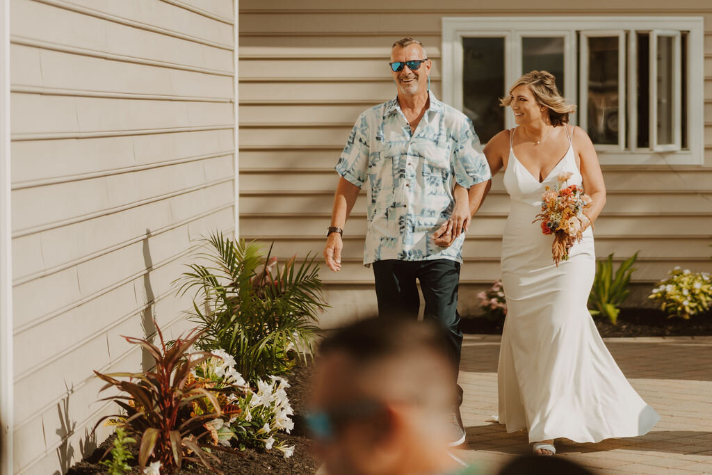 Backyard wedding ceremony in New Jersey