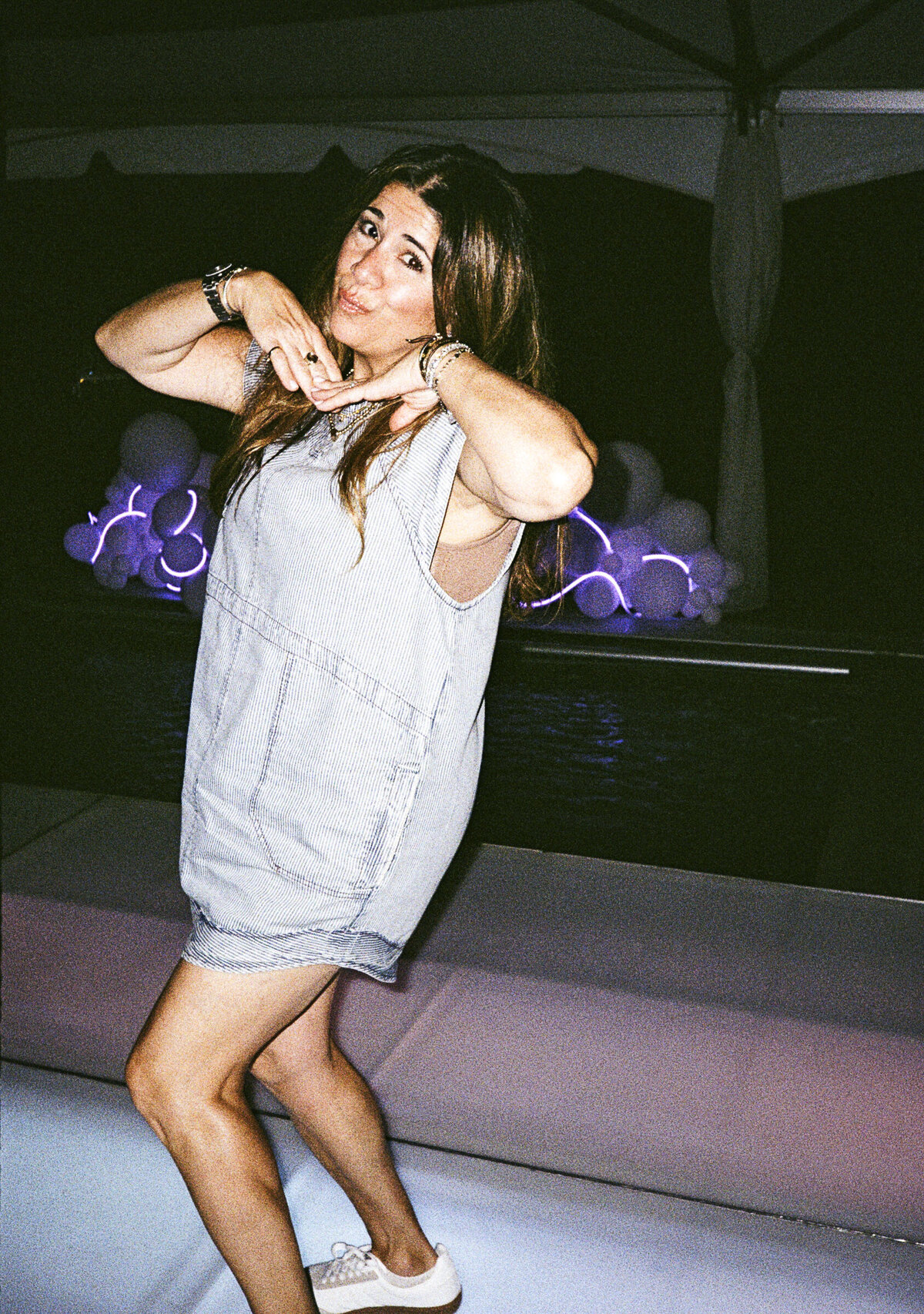 Photo of guest on film in private backyard party by Mira Park Photography NY based wedding photographer