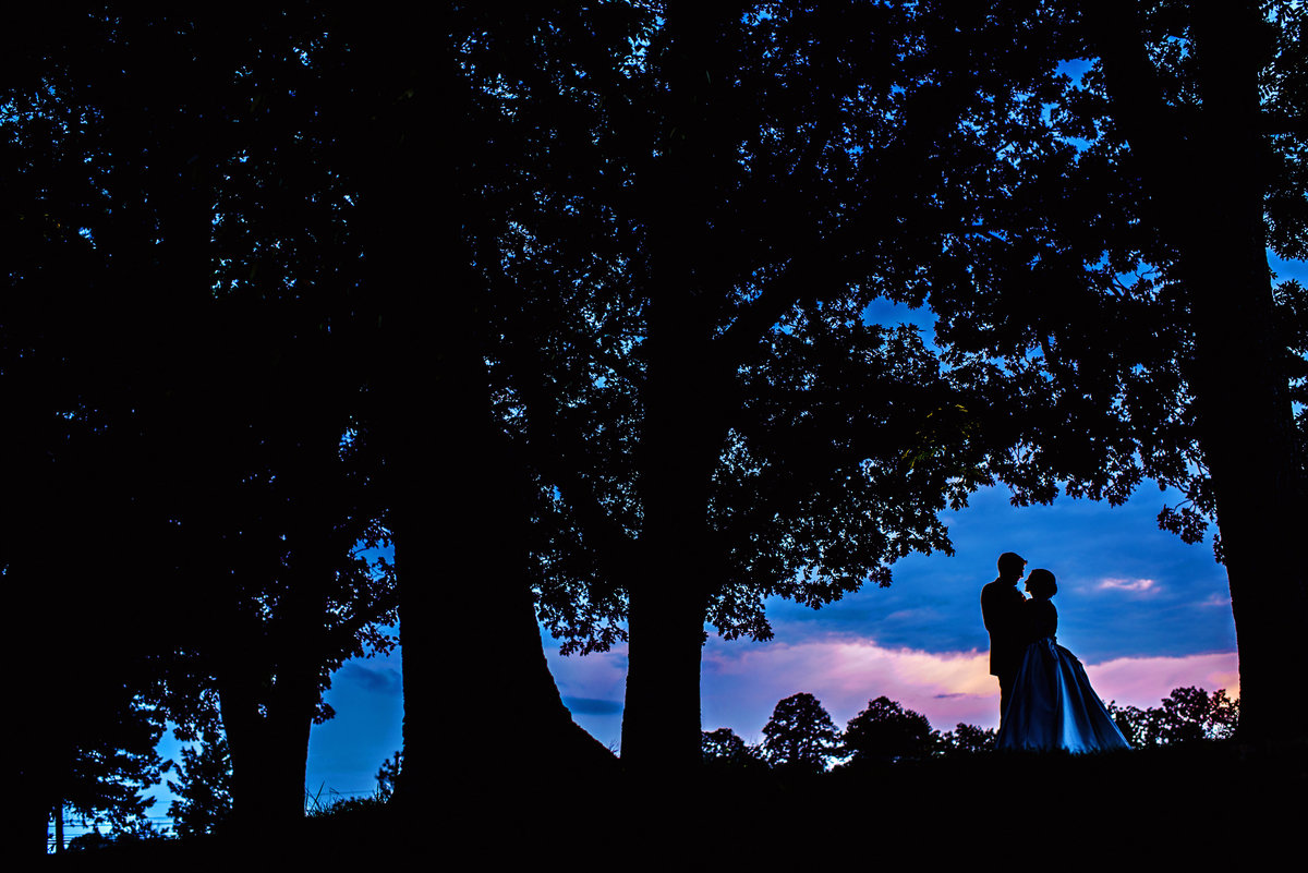 An epic sunset portrait from The Manor House at Prophecy Creek Wedding.