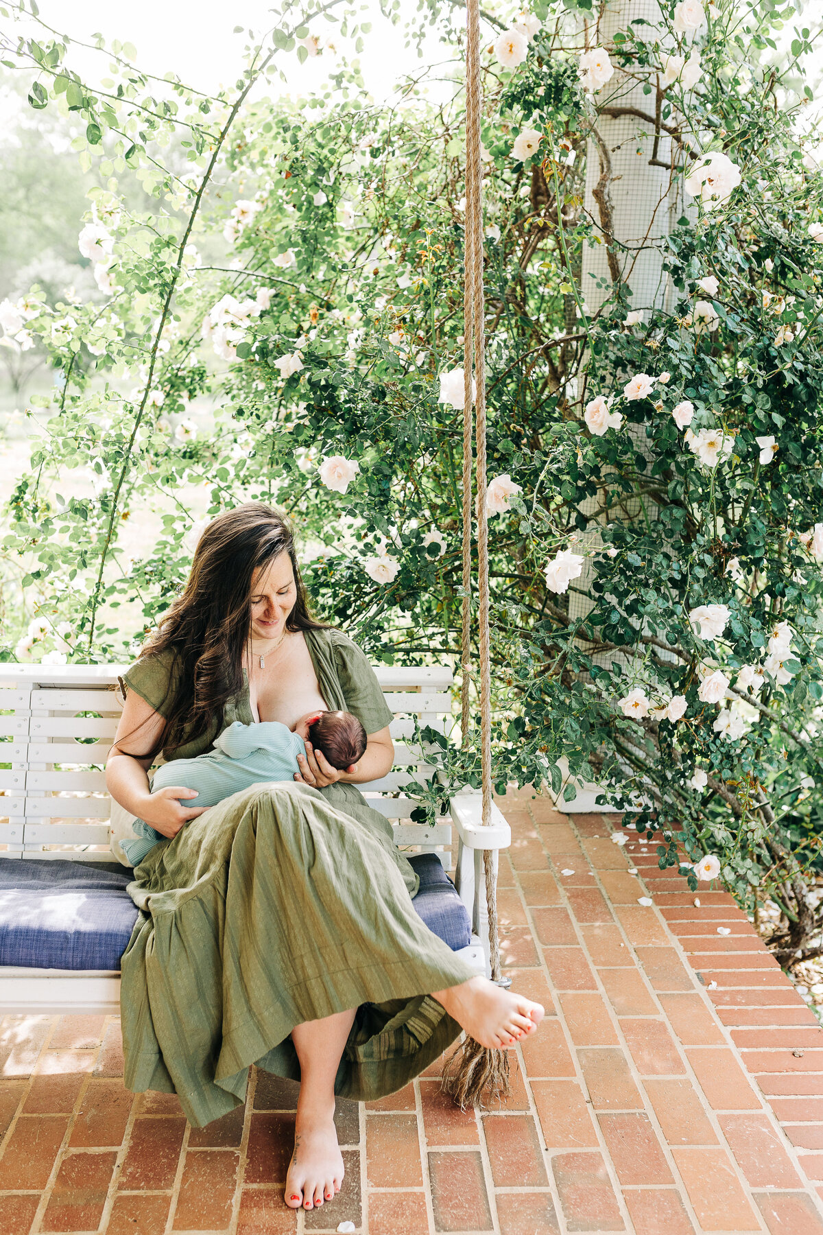 outdoor newborn nursing