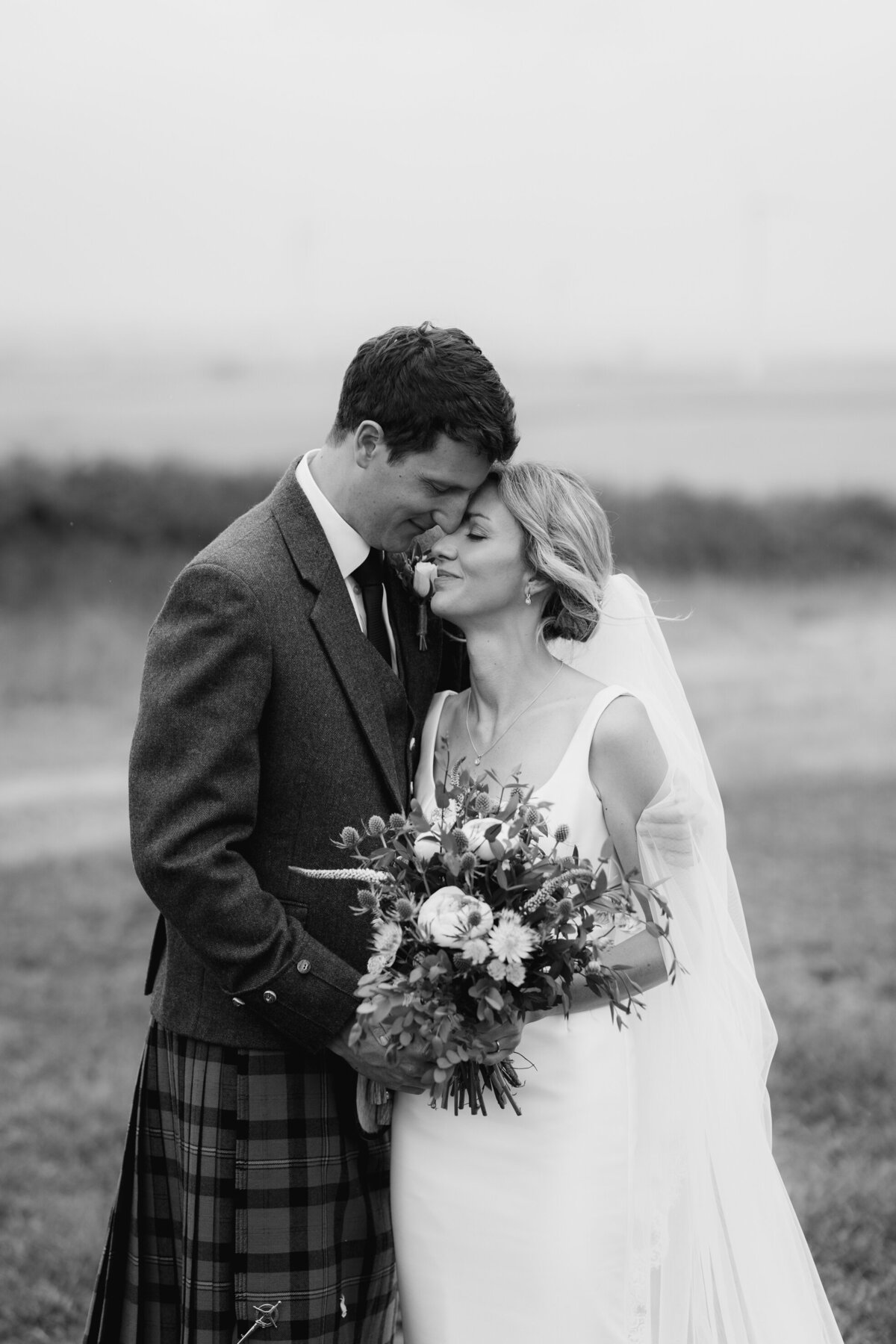 Editorial couple portraits at Devon wedding