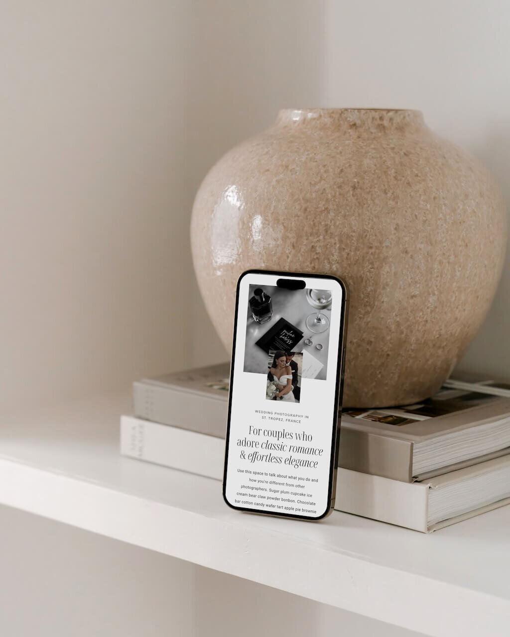 Mockup of Showit website template for photographers